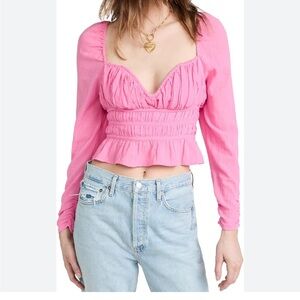 Free People | Size Small | BNWT Ruched Long Sleeve Top